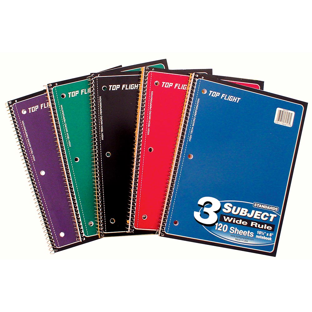 3-Subject Spiral Notebook - Wide Rule