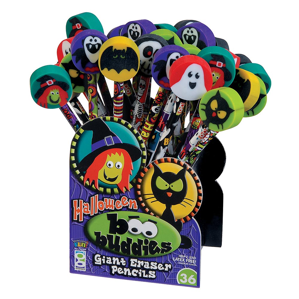 Boo Buddies Pencils With Giant Erasers