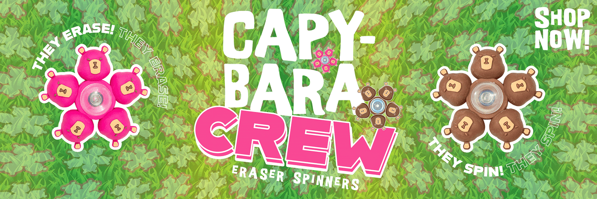 They Erase! They Spin! Capybara Crew Eraser Spinners
