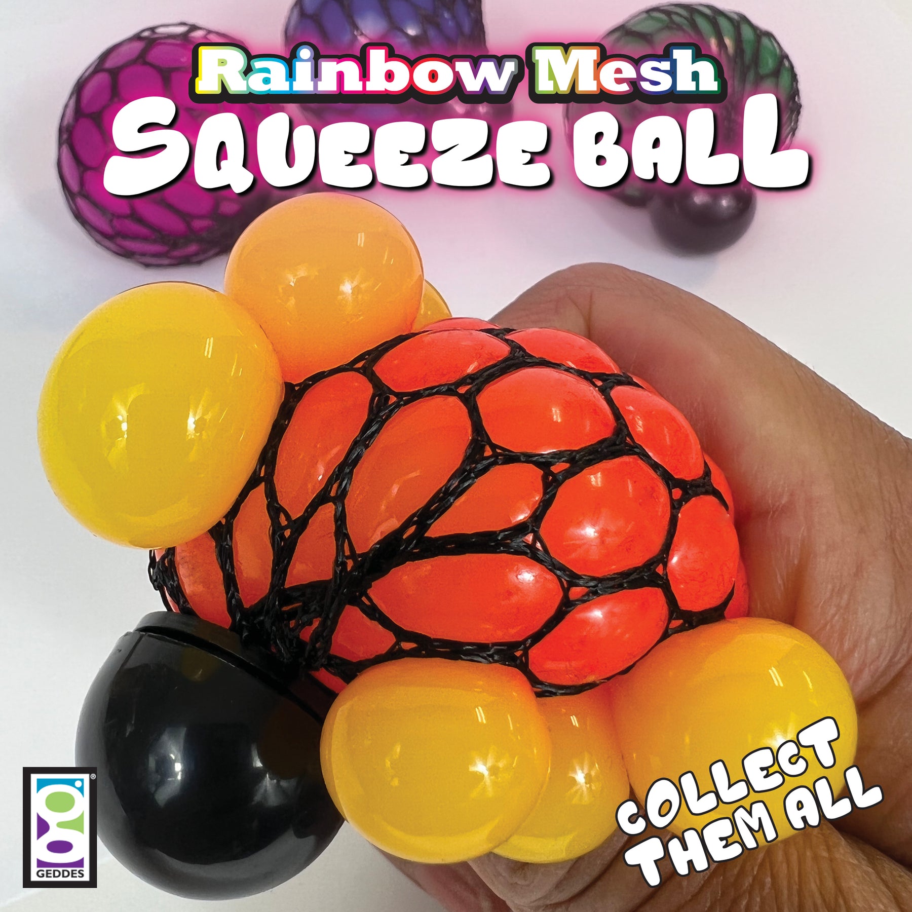Rainbow Mesh Squeeze Balls GEDDES Novelty Toys