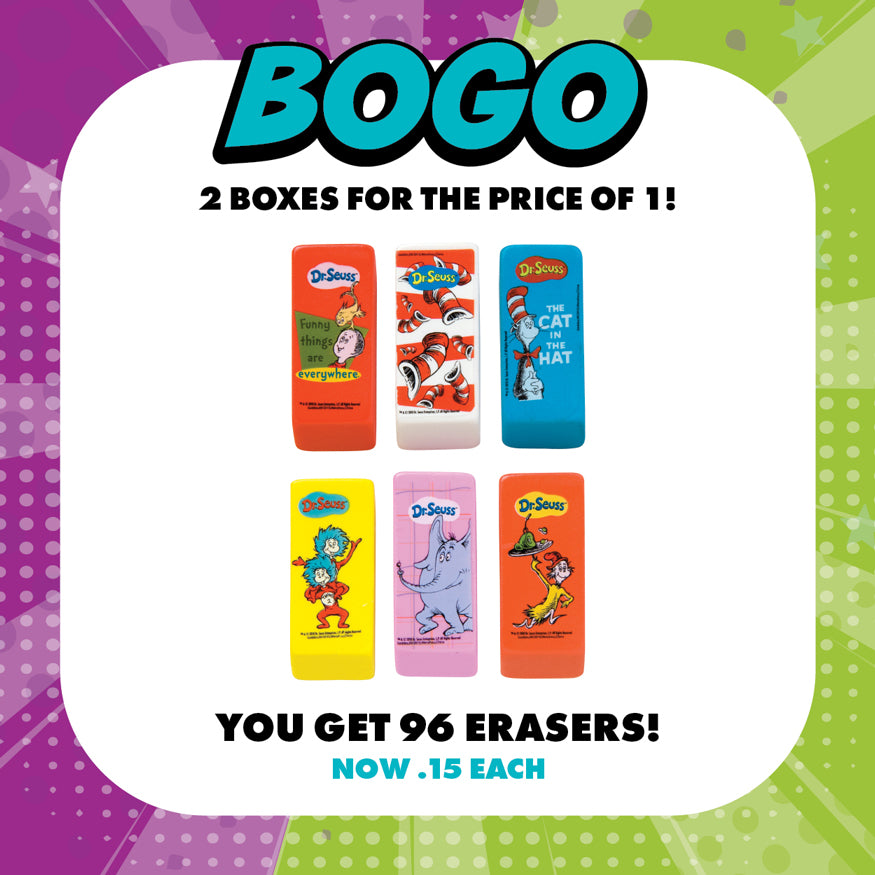Dr. Seuss Beveled Eraser - BOGO Bundle