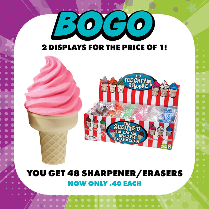 Ice Cream Shoppe Scented Eraser with Sharpener - BOGO Bundle