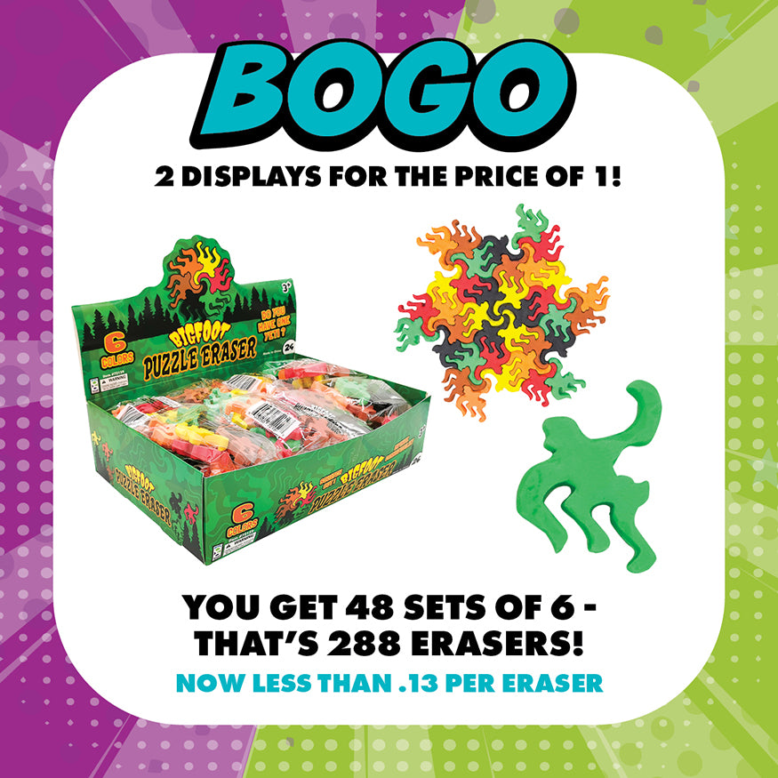 Big Foot Puzzle Erasers - BOGO Bundle