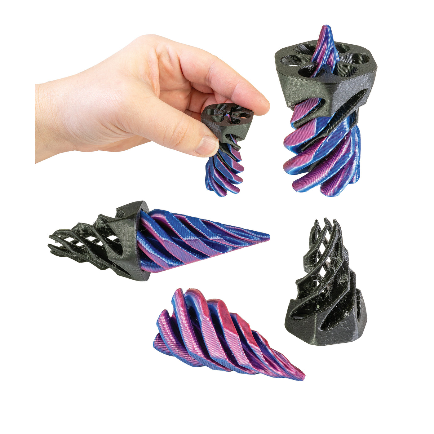 3D Printed Spiral Cone Fidget Toys