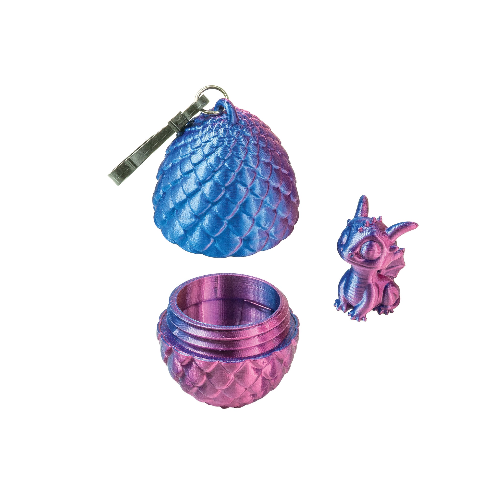 3D Printed Dragon Egg Keychains with Mini Dragon