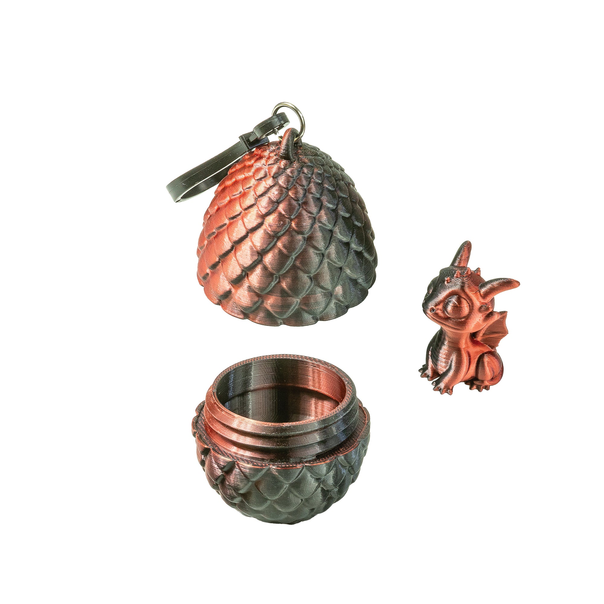 3D Printed Dragon Egg Keychains with Mini Dragon