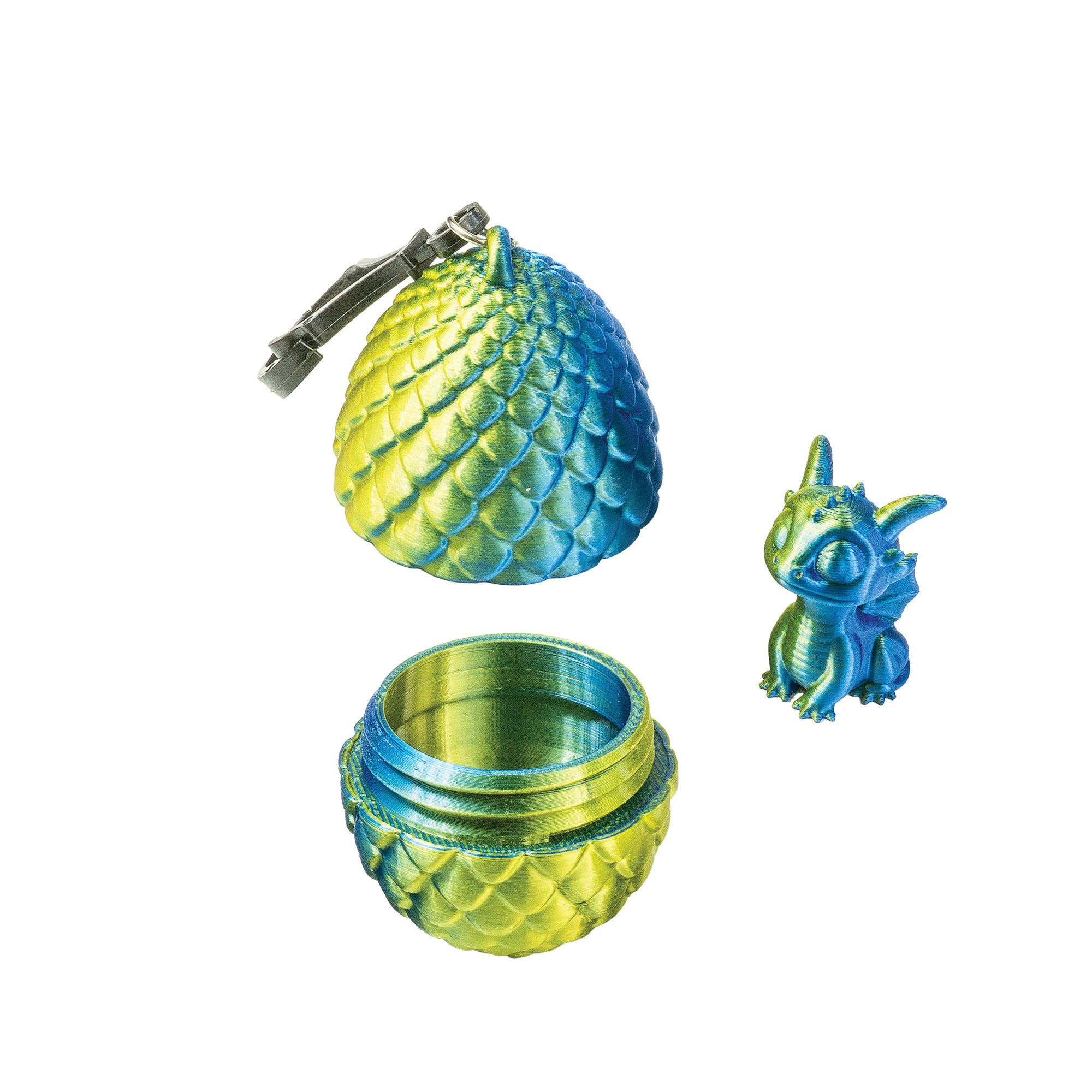 3D Printed Dragon Egg Keychains with Mini Dragon