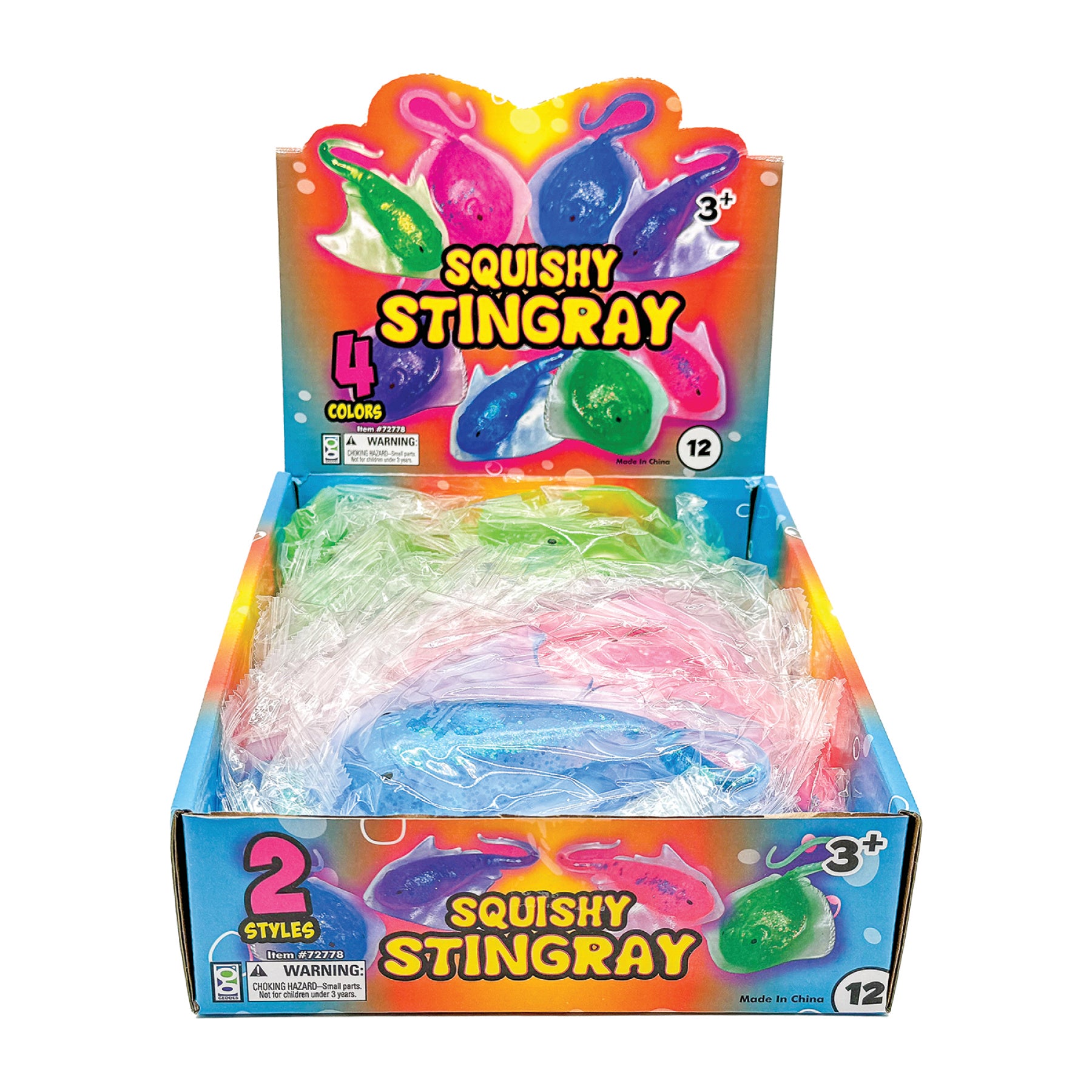 Squishy Stingray Toys - 12 per display