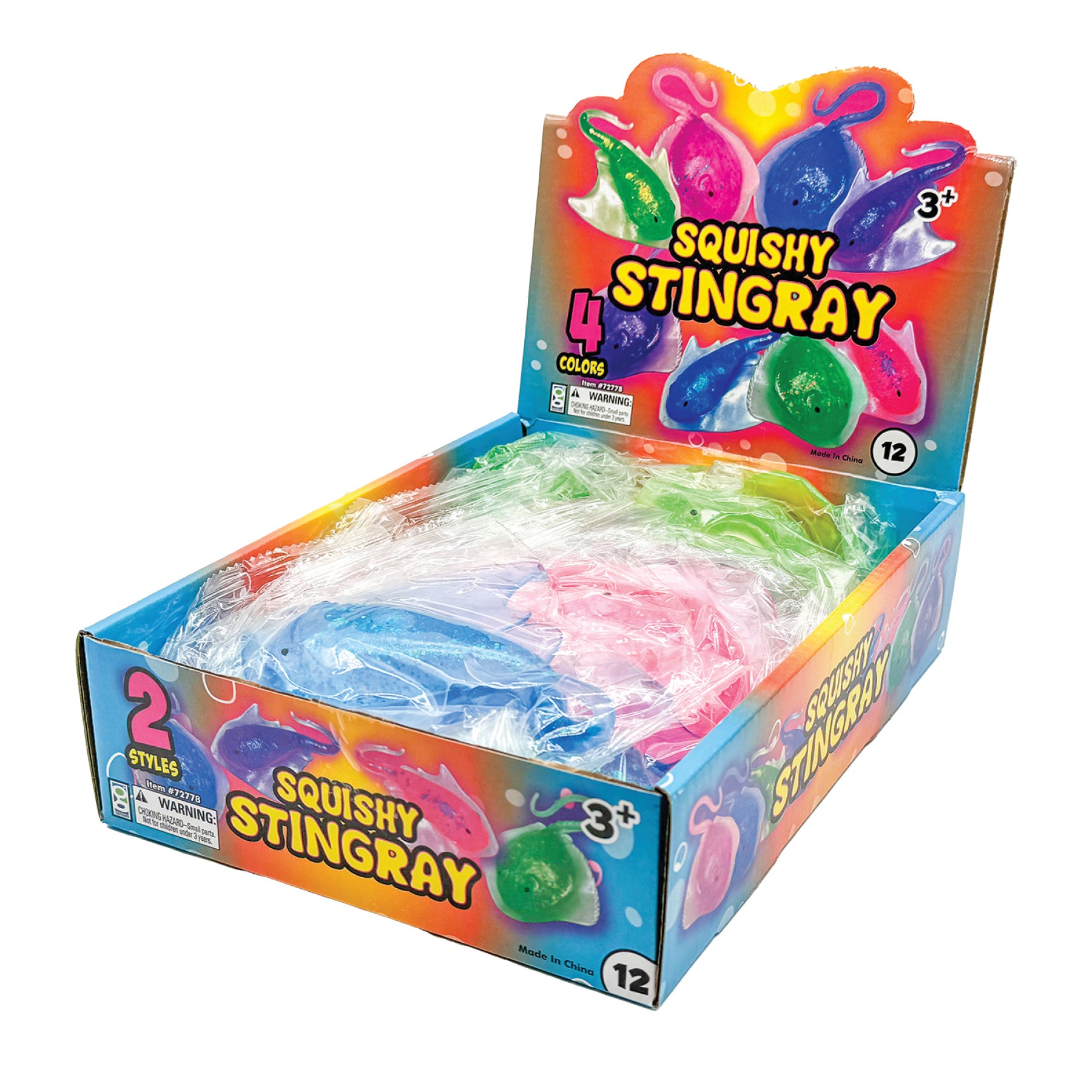 Squishy Stingray Toys - 12 per display