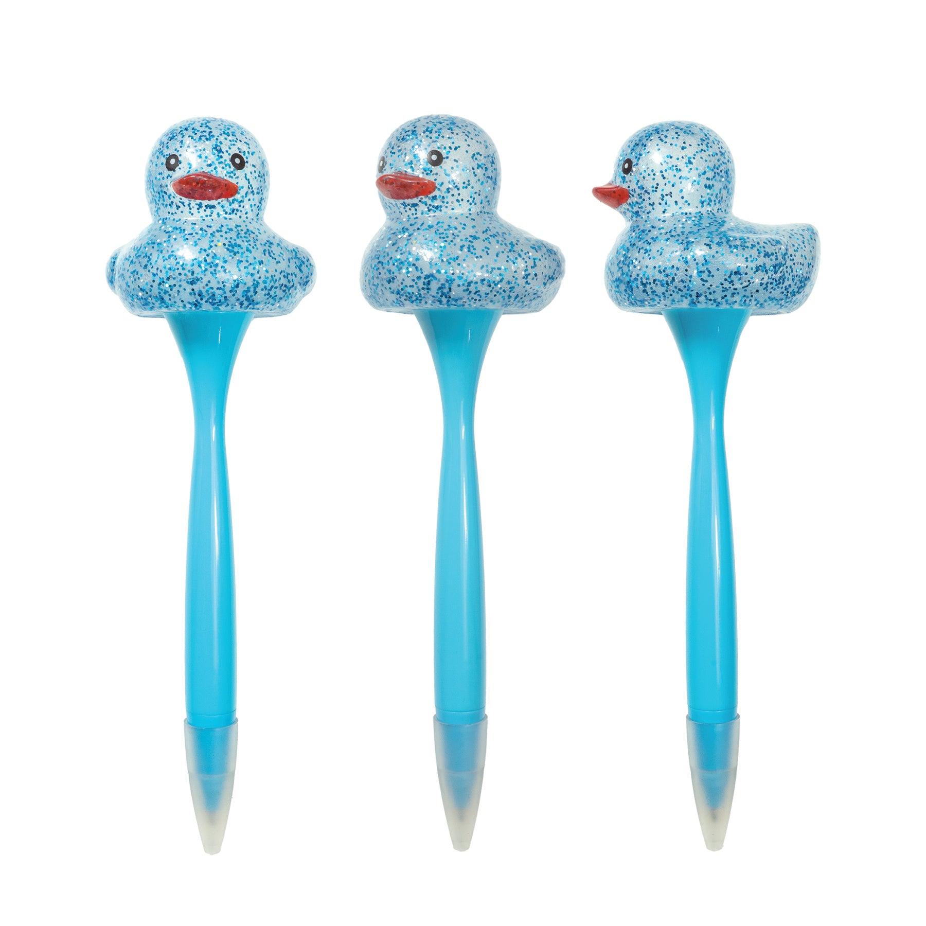 Sparkle & Squeeze Rubber Duck Pens - 12 per tub