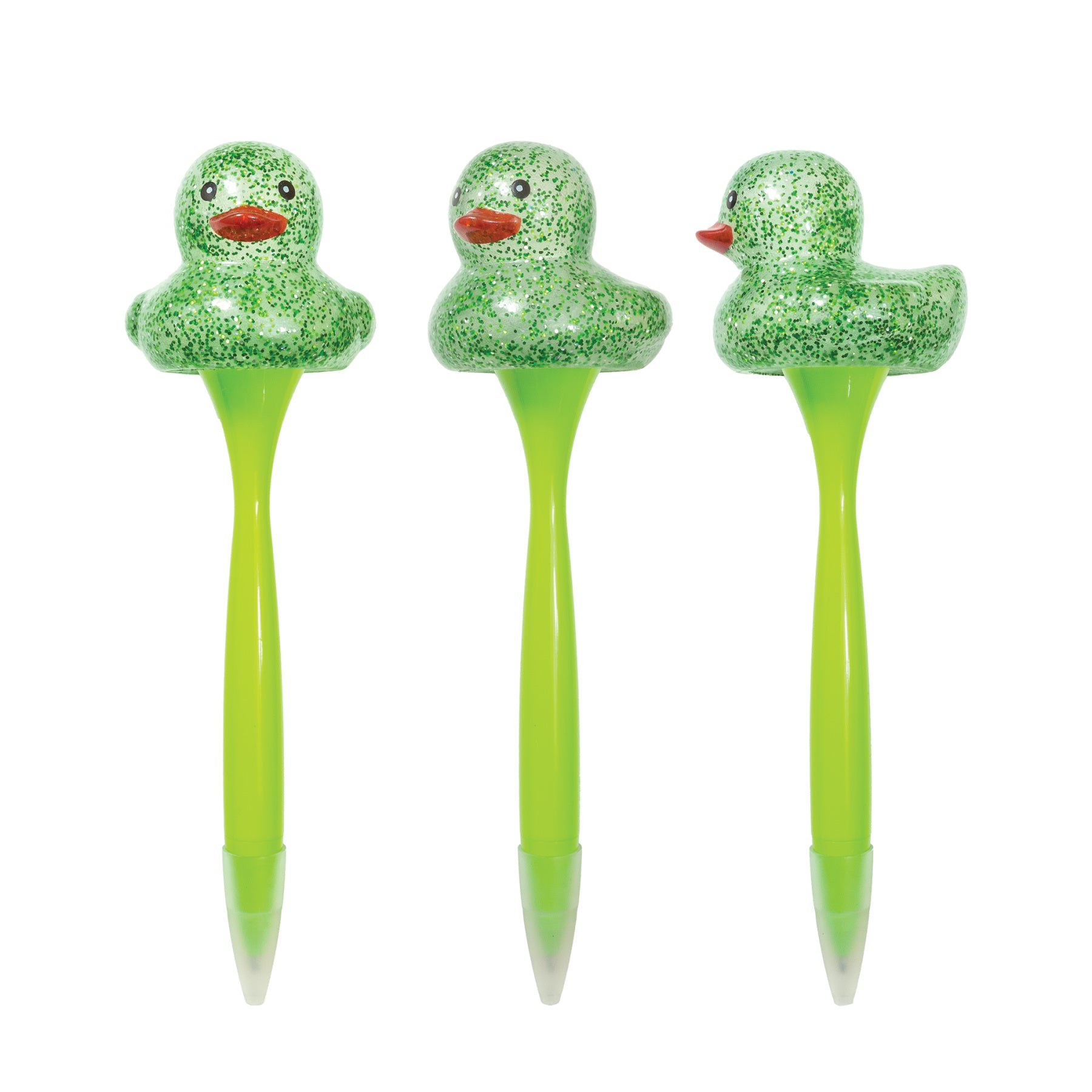 Sparkle & Squeeze Rubber Duck Pens - 12 per tub