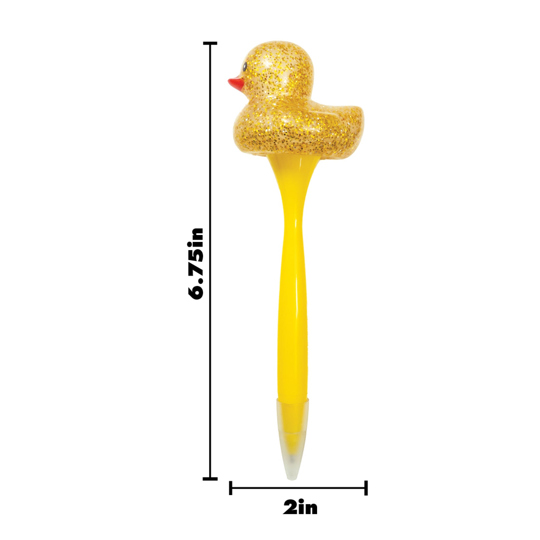Sparkle & Squeeze Rubber Duck Pens - 12 per tub
