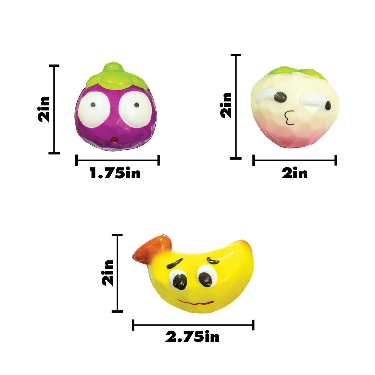 Mini Fruit Squishy Toy - 24 per bag