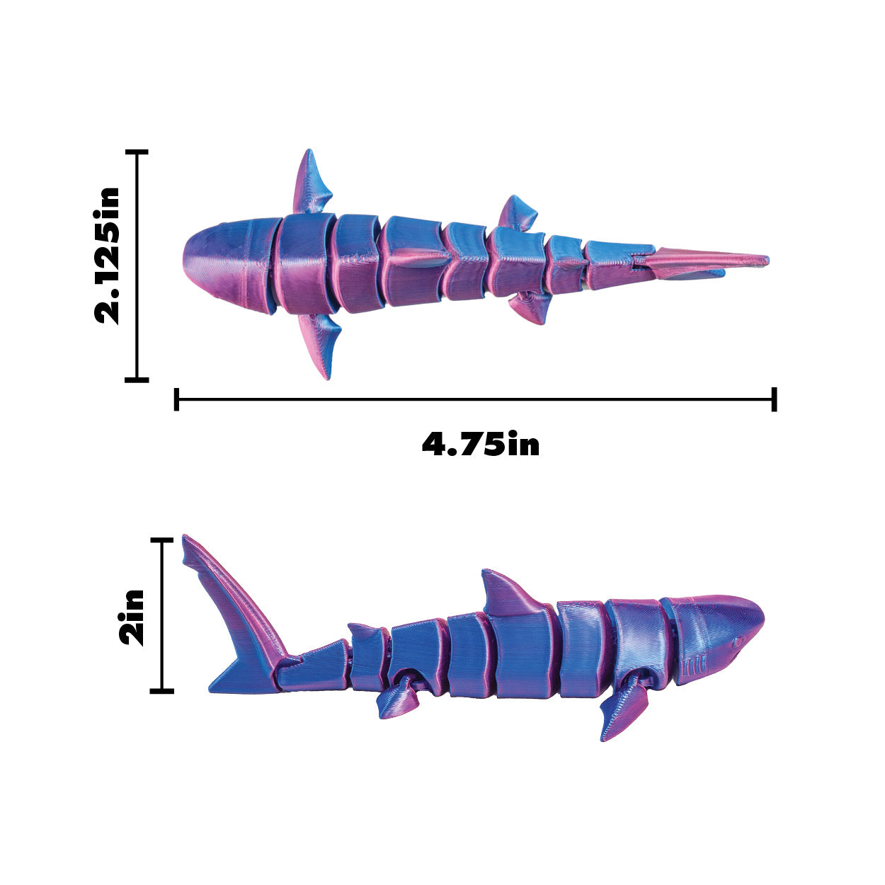 3D Printed Shark Fidget Toys - 12 per box