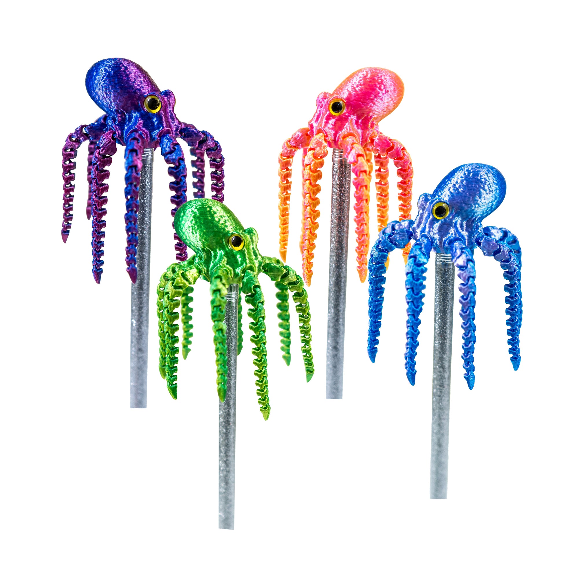 3D Printed Octopus Pencil Topper - 12 per box