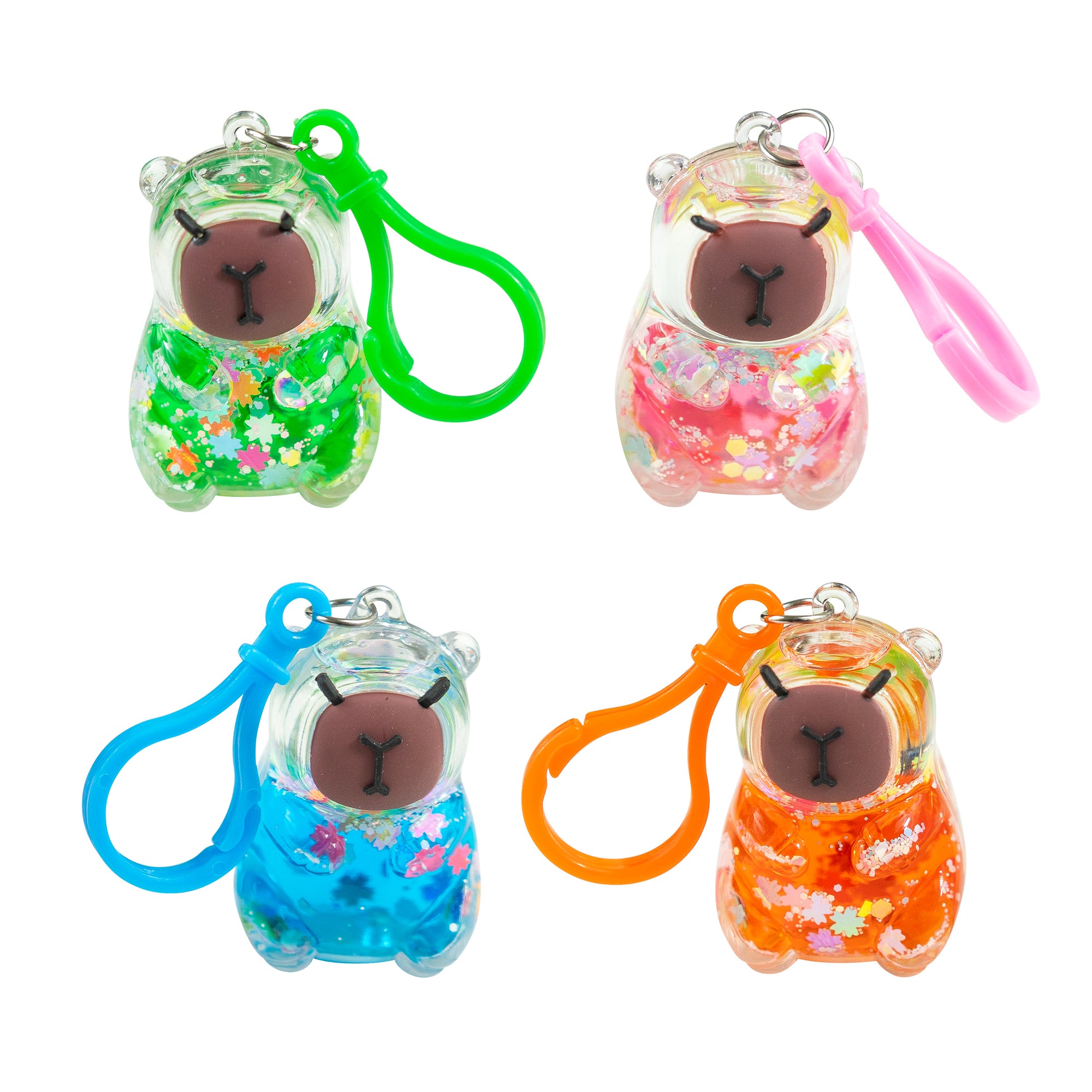 Capybara Shimmer Shake Backpack Buddy Keychain - 12 per display