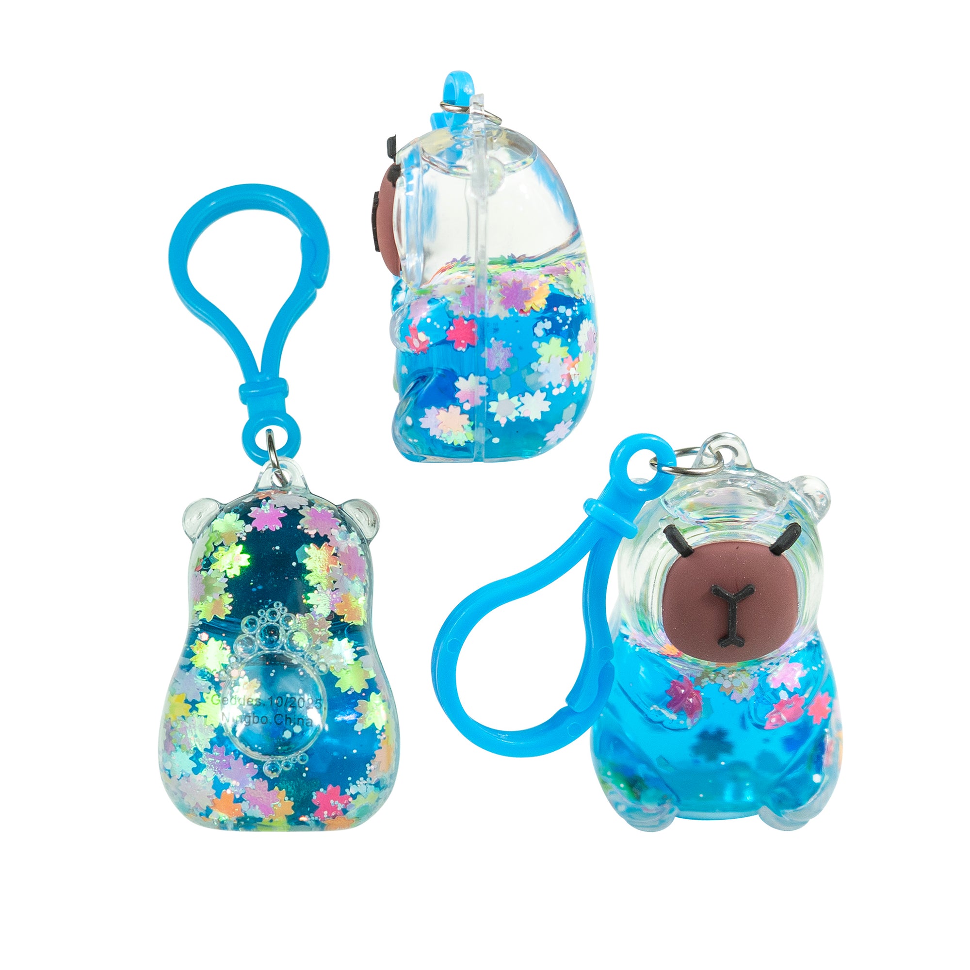 Capybara Shimmer Shake Backpack Buddy Keychain