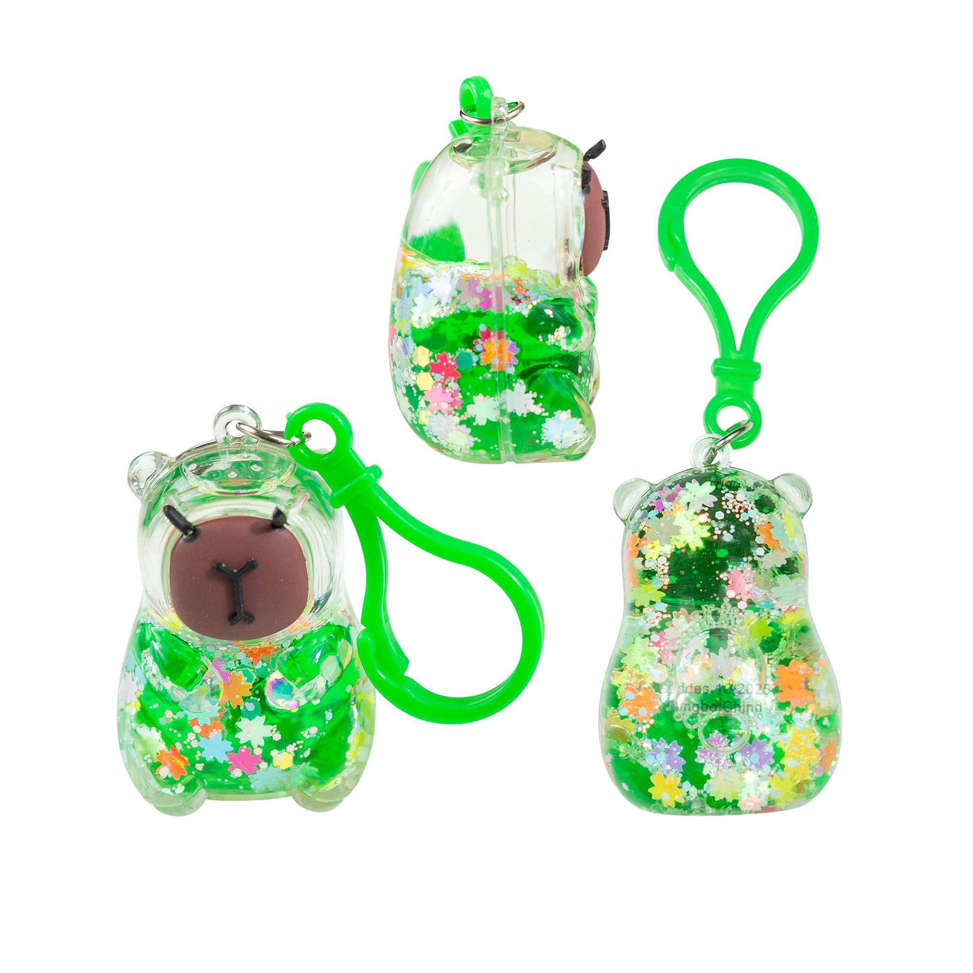 Capybara Shimmer Shake Backpack Buddy Keychain