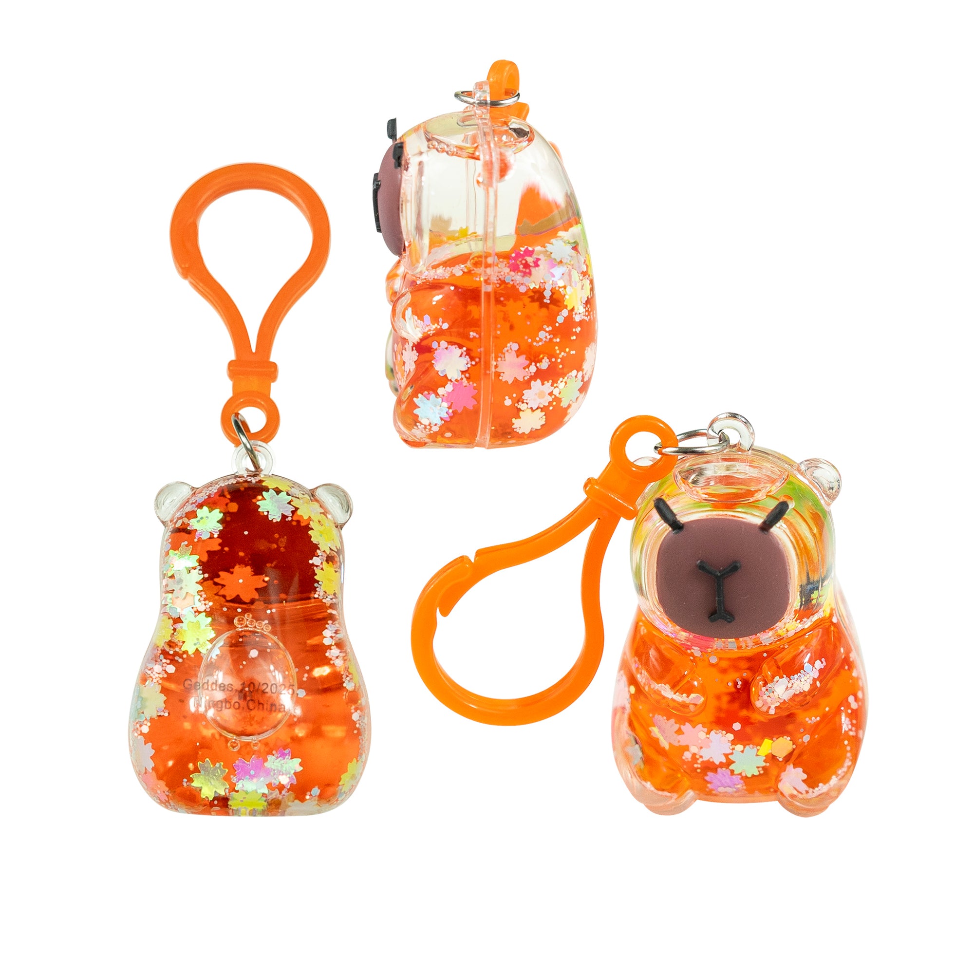 Capybara Shimmer Shake Backpack Buddy Keychain