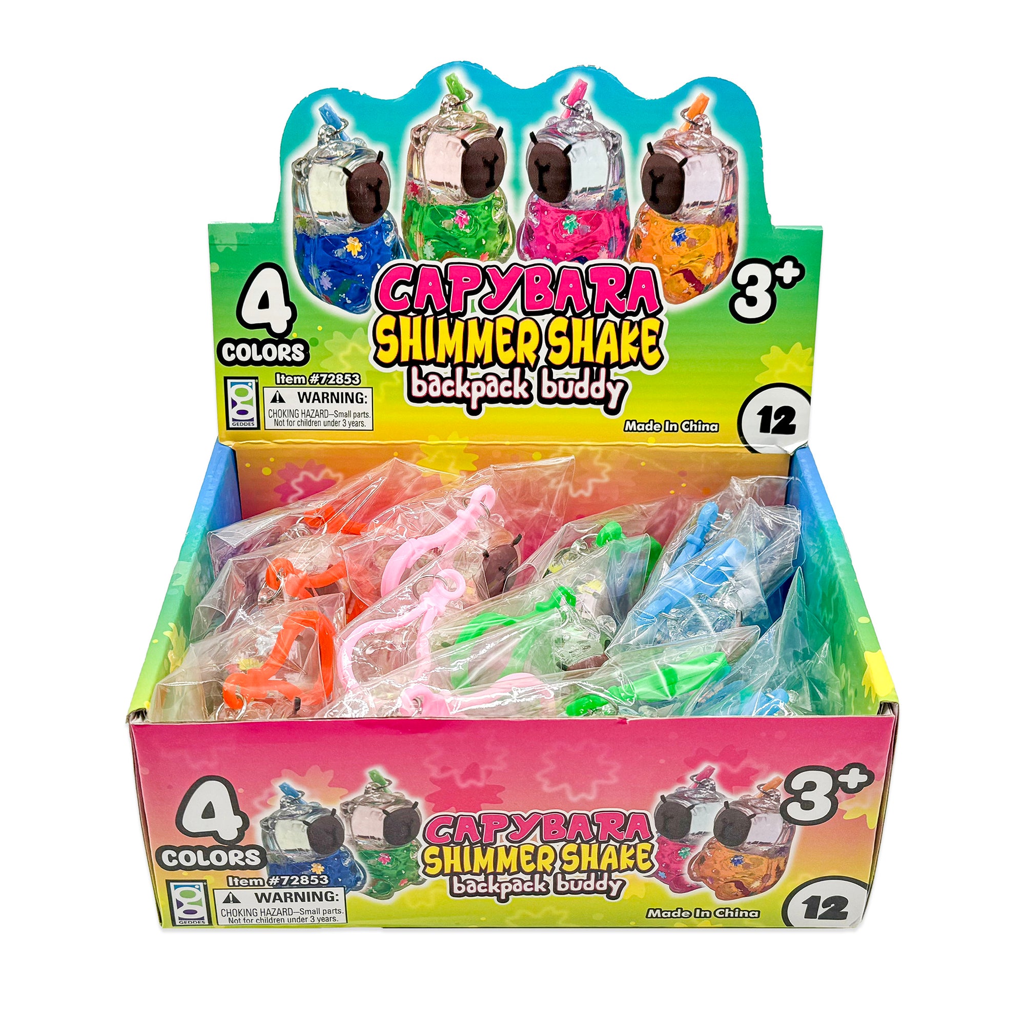 Capybara Shimmer Shake Backpack Buddy Keychain