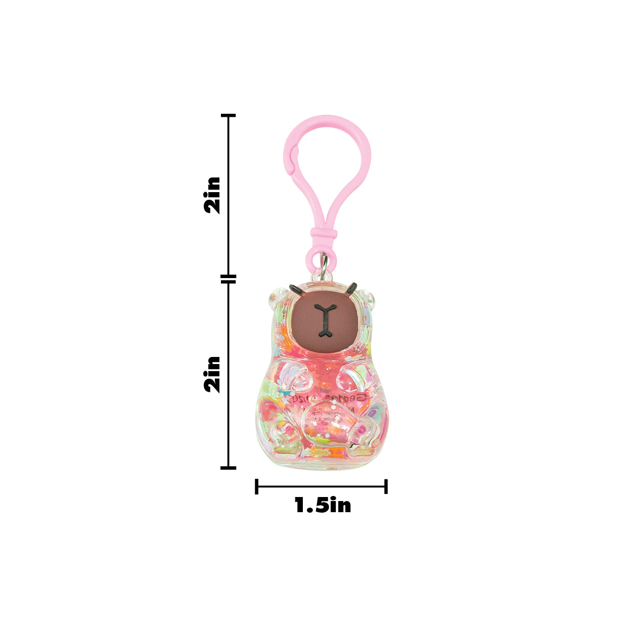 Capybara Shimmer Shake Backpack Buddy Keychain