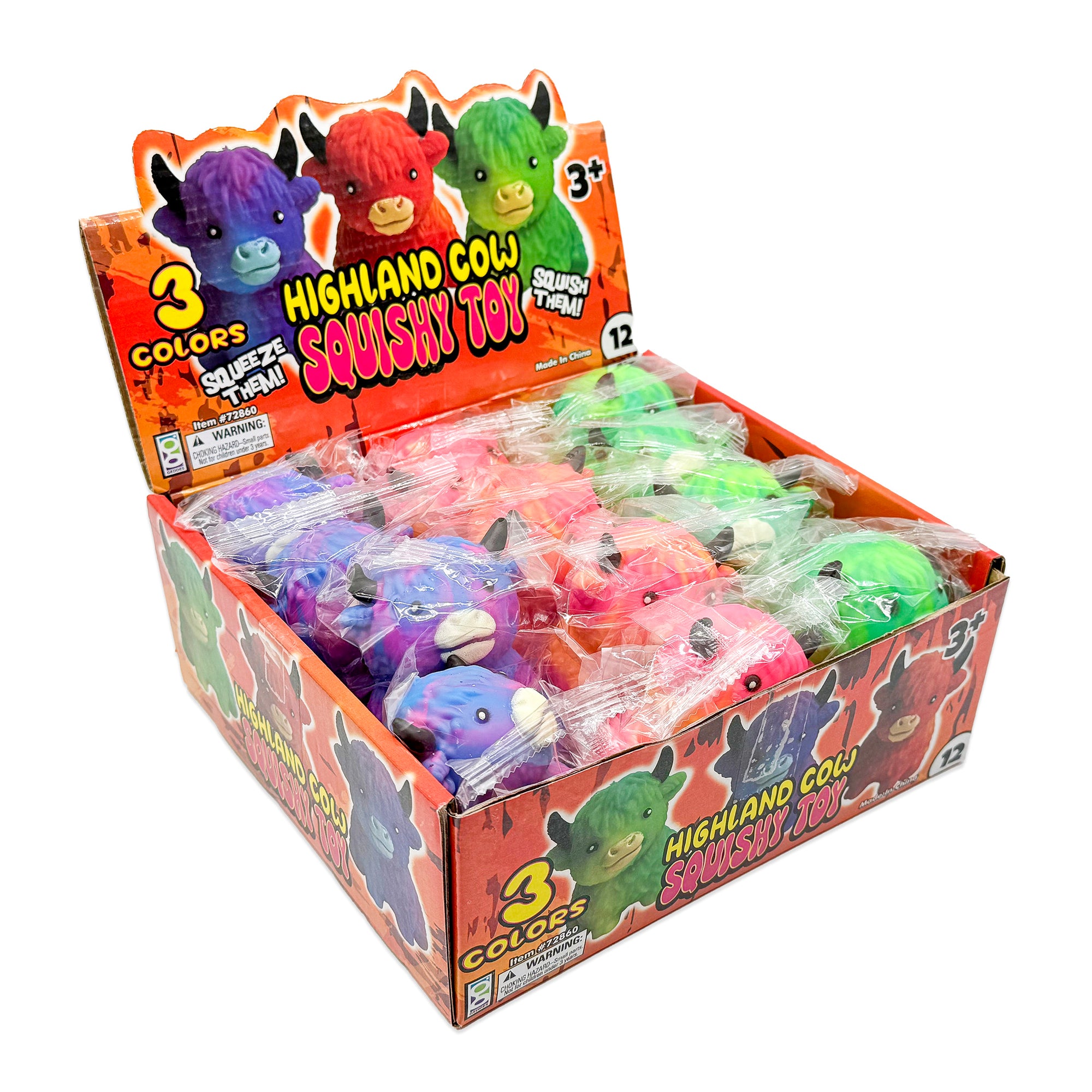 Highland Cow Squishy Toy - 12 per display