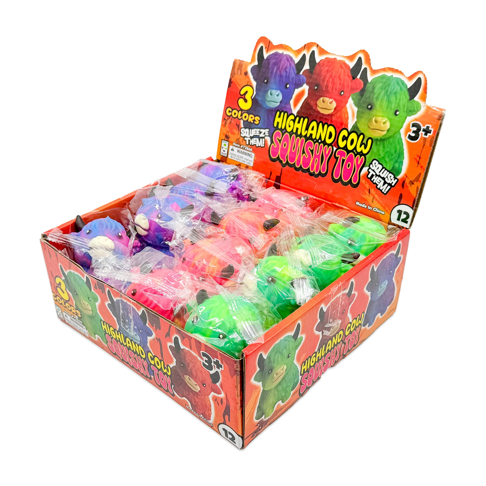 Highland Cow Squishy Toy - 12 per display
