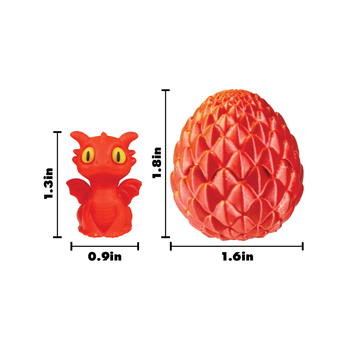 3D Printed Dragon Hatch Egg with Baby Dragon Eraser