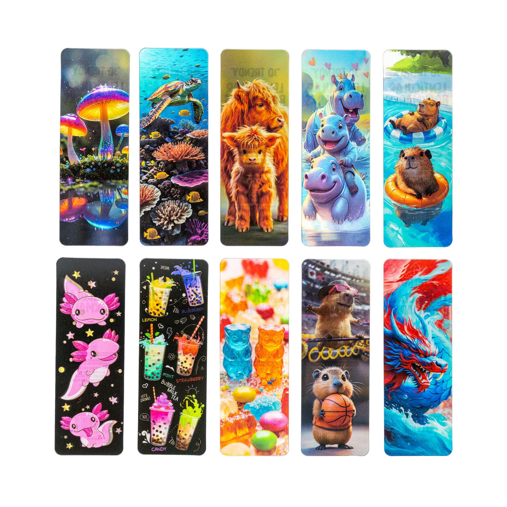 3D Trendy Lenticular Bookmarks