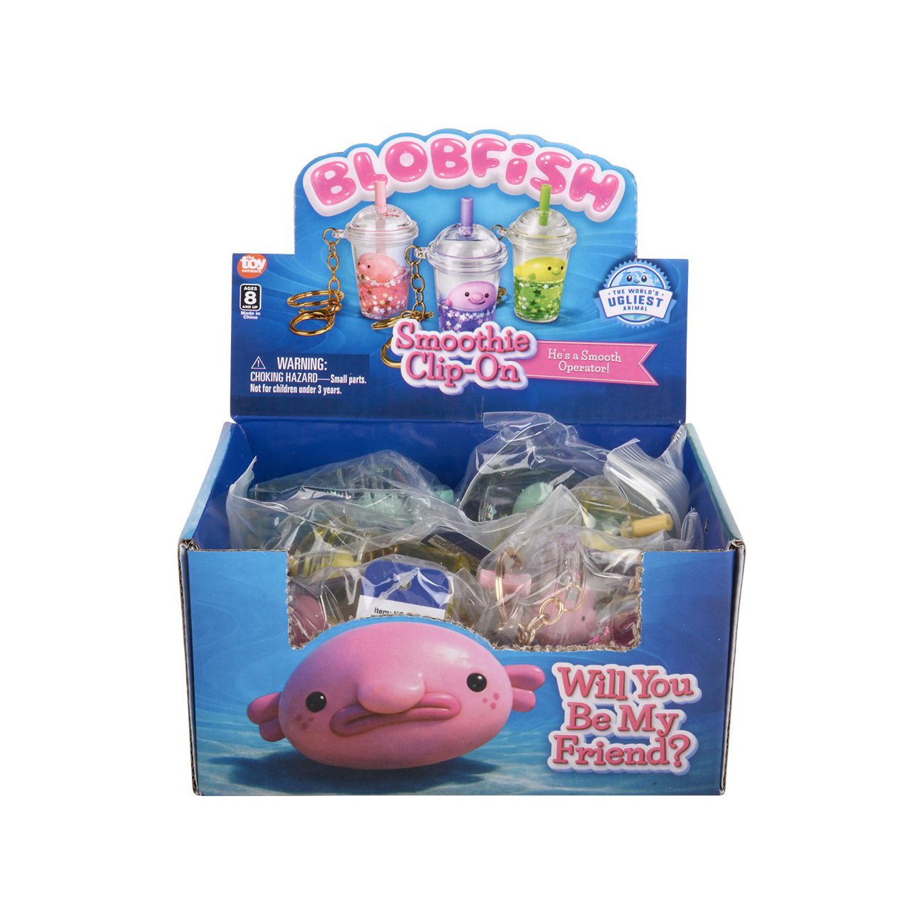 Blobfish Smoothie Clip-on Backpack Buddy Keychain