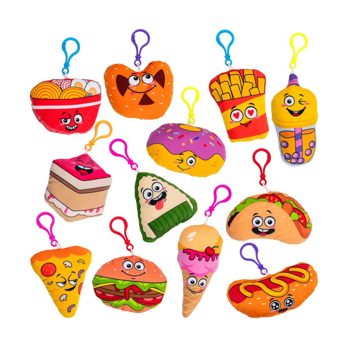 Mini Food Plush Backpack Buddy Assortment - 12 per bag