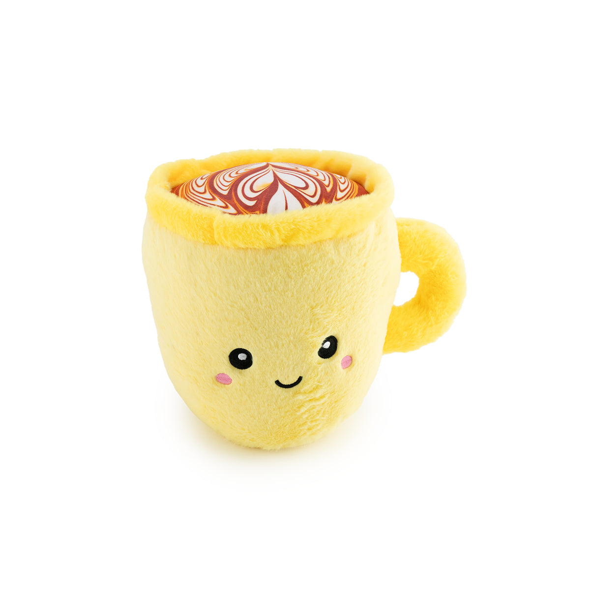 Coffee Cup Plush character in yellow.