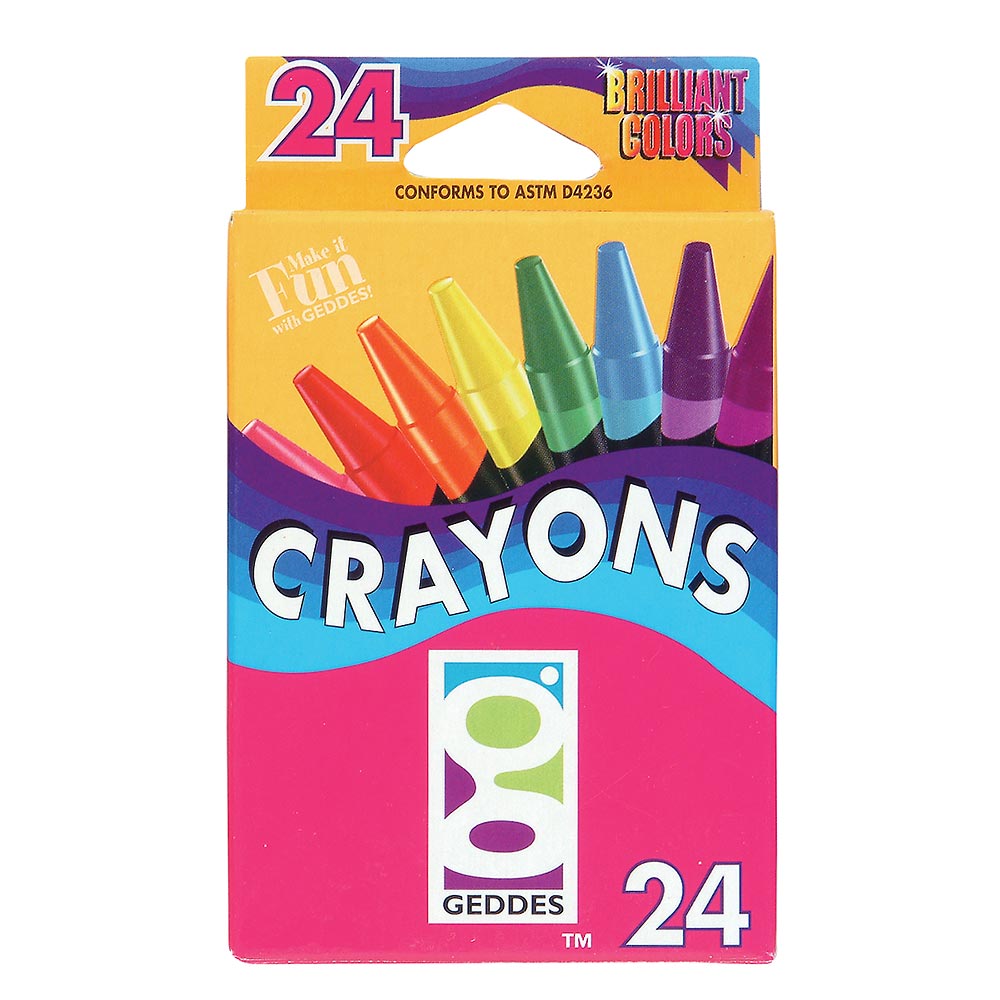 24CT Crayon Pack GEDDES School Supplies