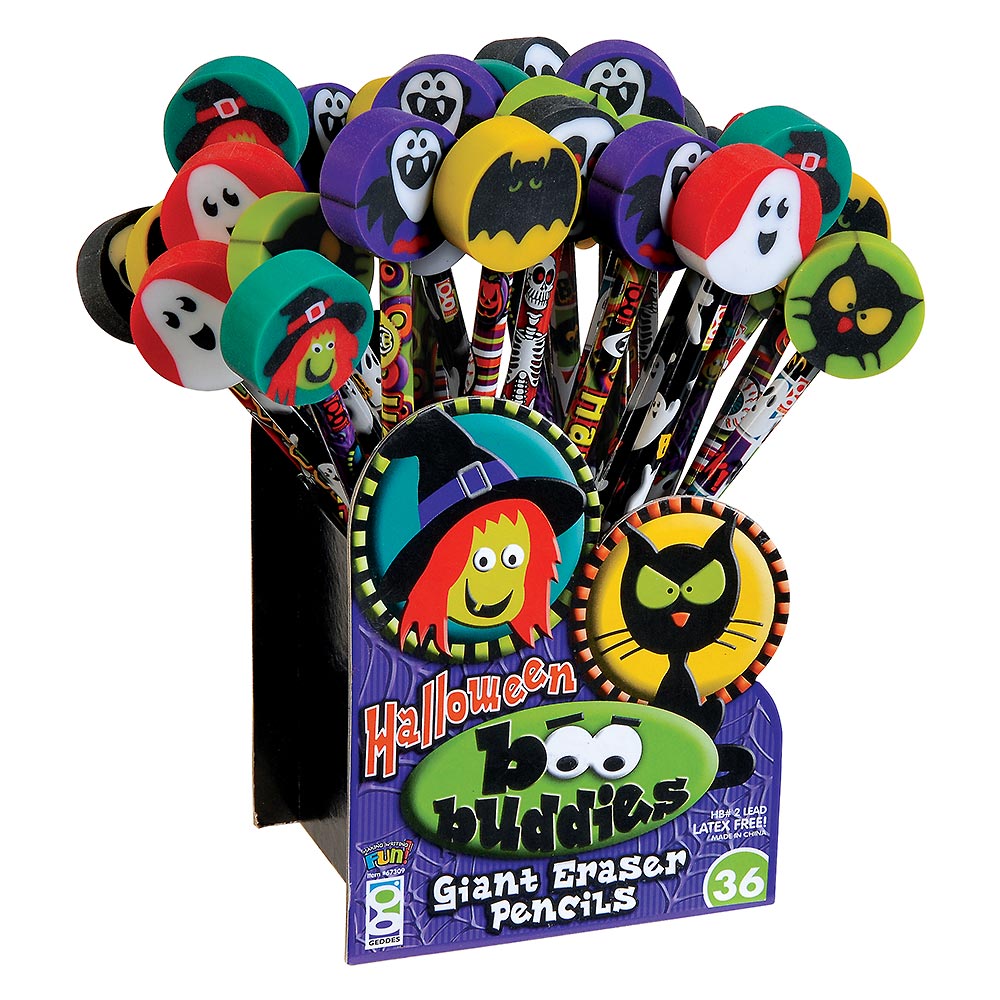 Boo Buddies Pencils With Giant Erasers