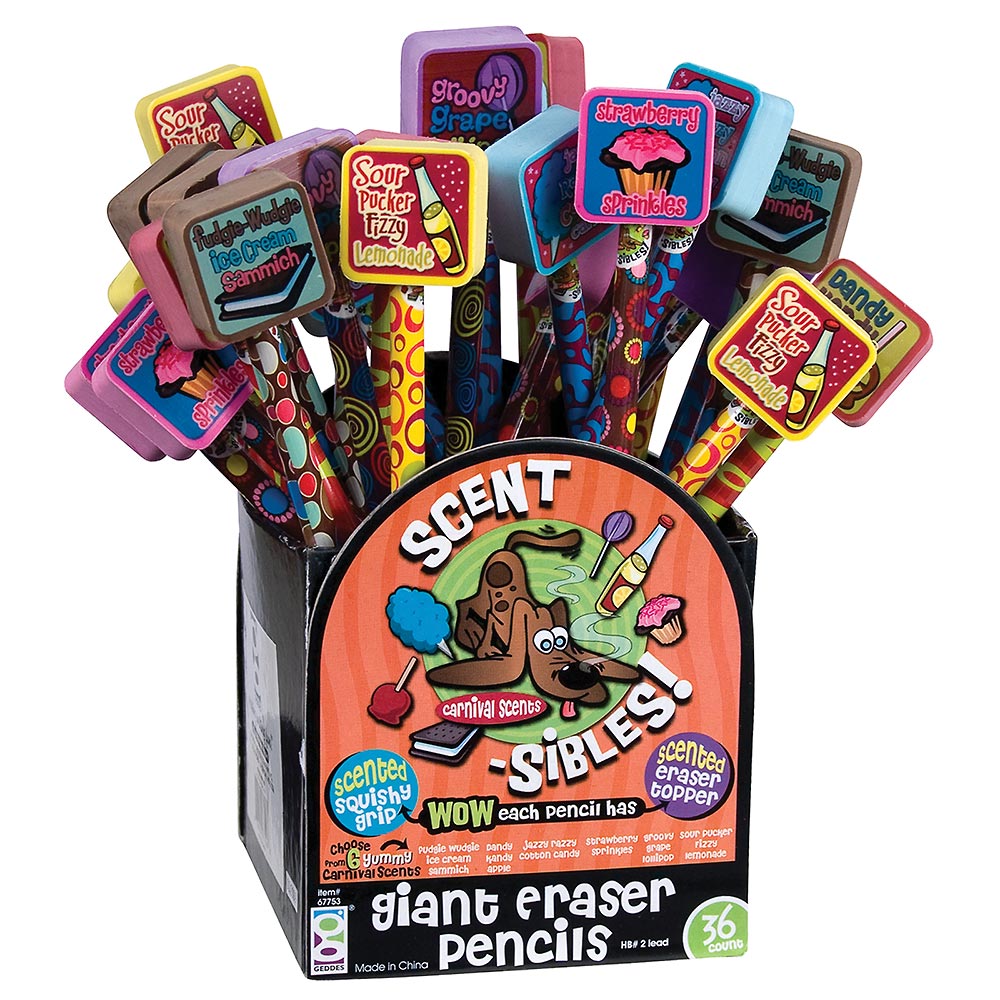 Scent-Sibles Pencils With Giant Erasers