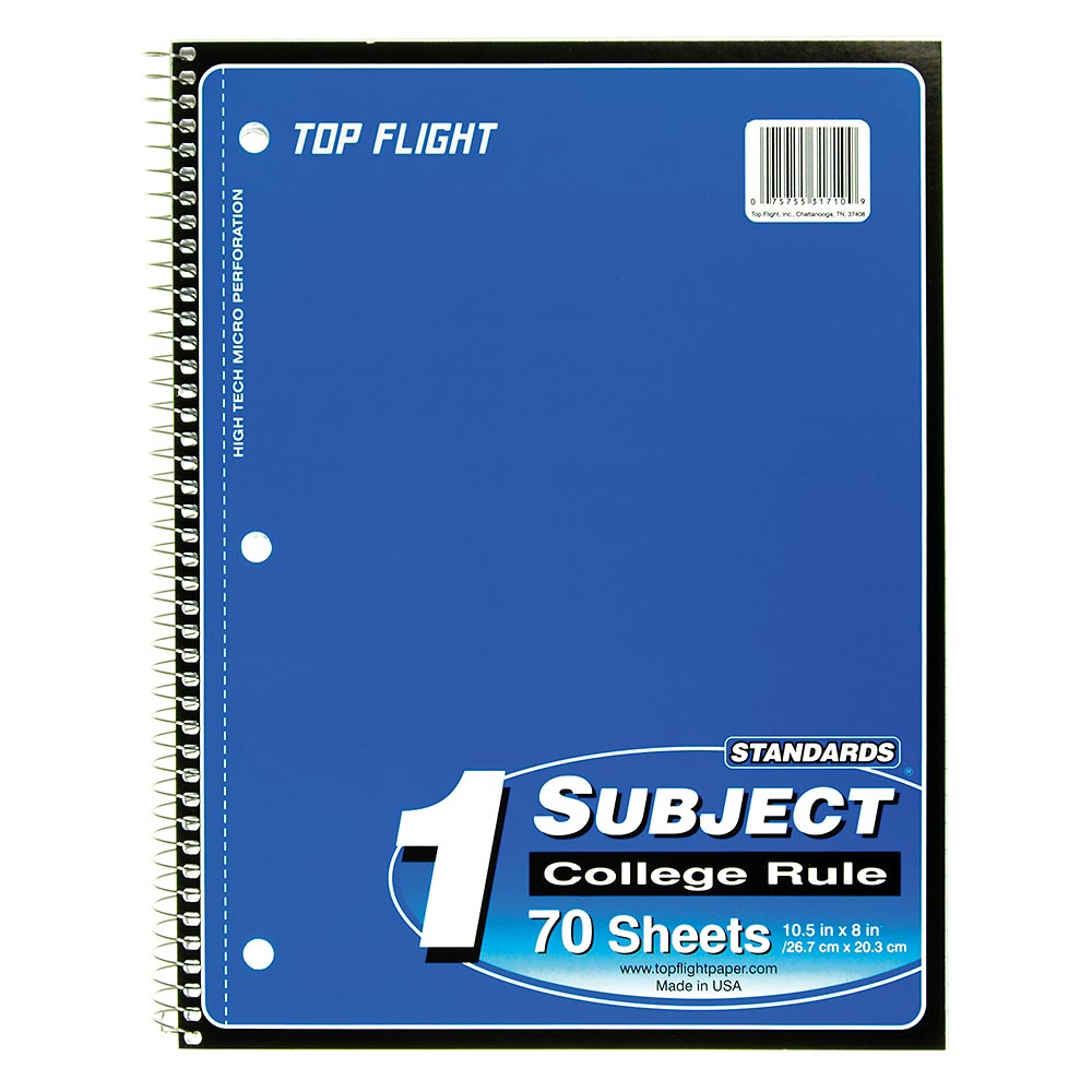 1-Subject Spiral Notebook - College Rule