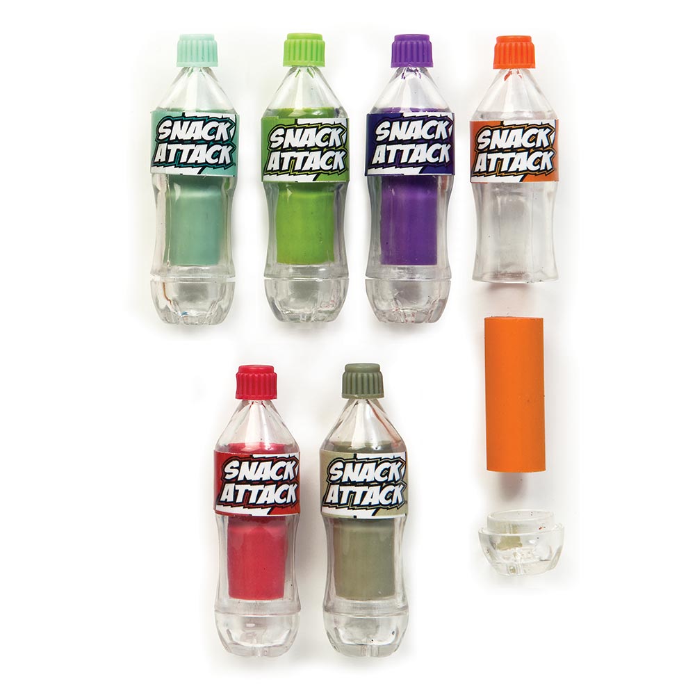 Snack Attack Soda Bottle Scented Erasers