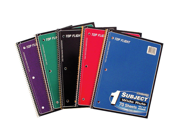 Hilroy Notebooks Save On Top Flight Boss 5 Subject Notebook Wide Rule 8 ...