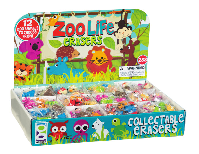 Zoo Life Eraser Display