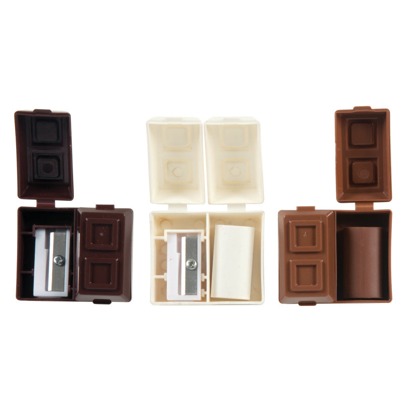 Chocolate Bar Pencil Sharpeners with Scented Erasers