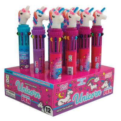 10-Colored Unicorn Pen Party Favors - 100 Unicorns